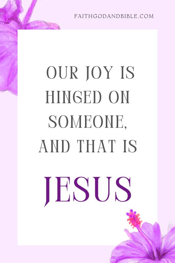 Our joy is hinged on someone, and that is Jesus