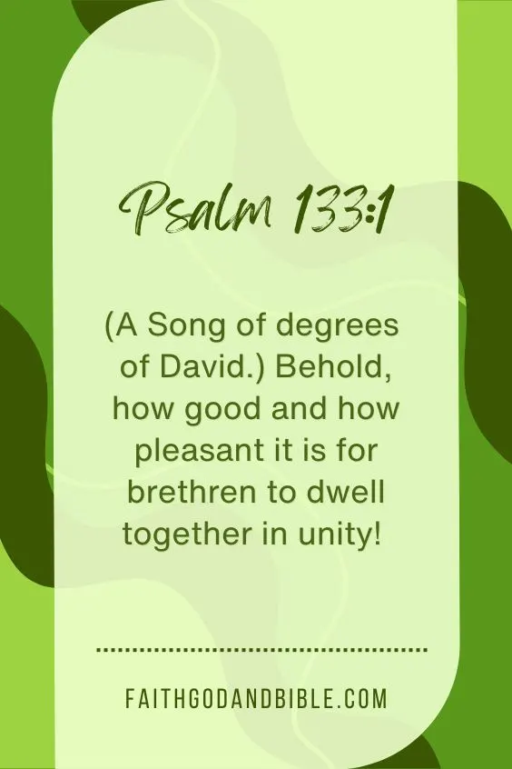 Behold, how good and how pleasant it is for brethren to dwell together in unity! 