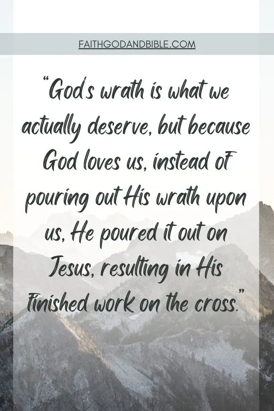 God's wrath is what we actually deserve, but because God loves us, instead of pouring out His wrath upon us, He poured it out on Jesus, resulting in His  <i class=