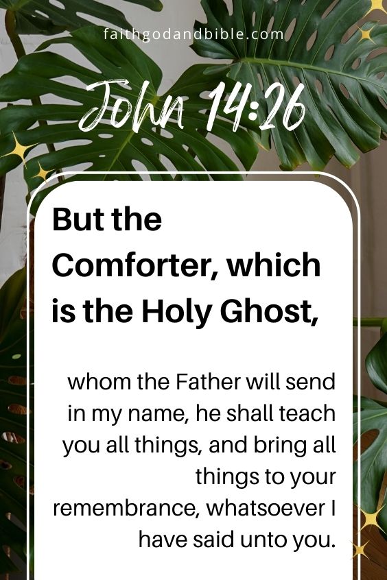 John 14:26 But the Comforter, which is the Holy Ghost, whom the Father will send in my name, he shall teach you all things, and bring all things to your remembrance, whatsoever I have said unto you.