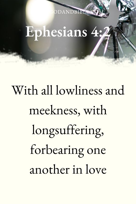 Ephesians 4:2 With all lowliness and meekness, with longsuffering, forbearing one another in love;