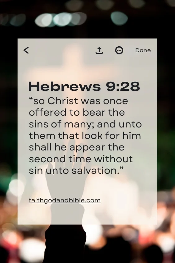  so Christ was once offered to bear the sins of many; and unto them that look for him shall he appear the second time without sin unto salvation.